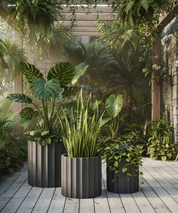 Okrasni lonec Maximus smoke grey