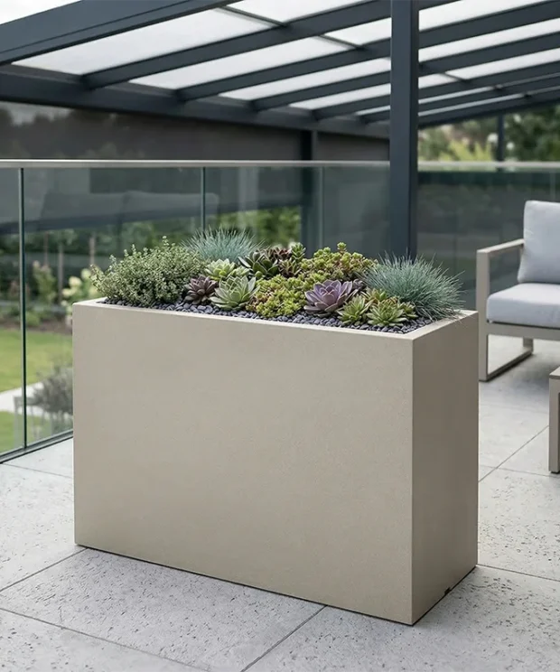 Cvetlično korito za rože Dolomite2 Soft Stone barva 70x80x30 cm
