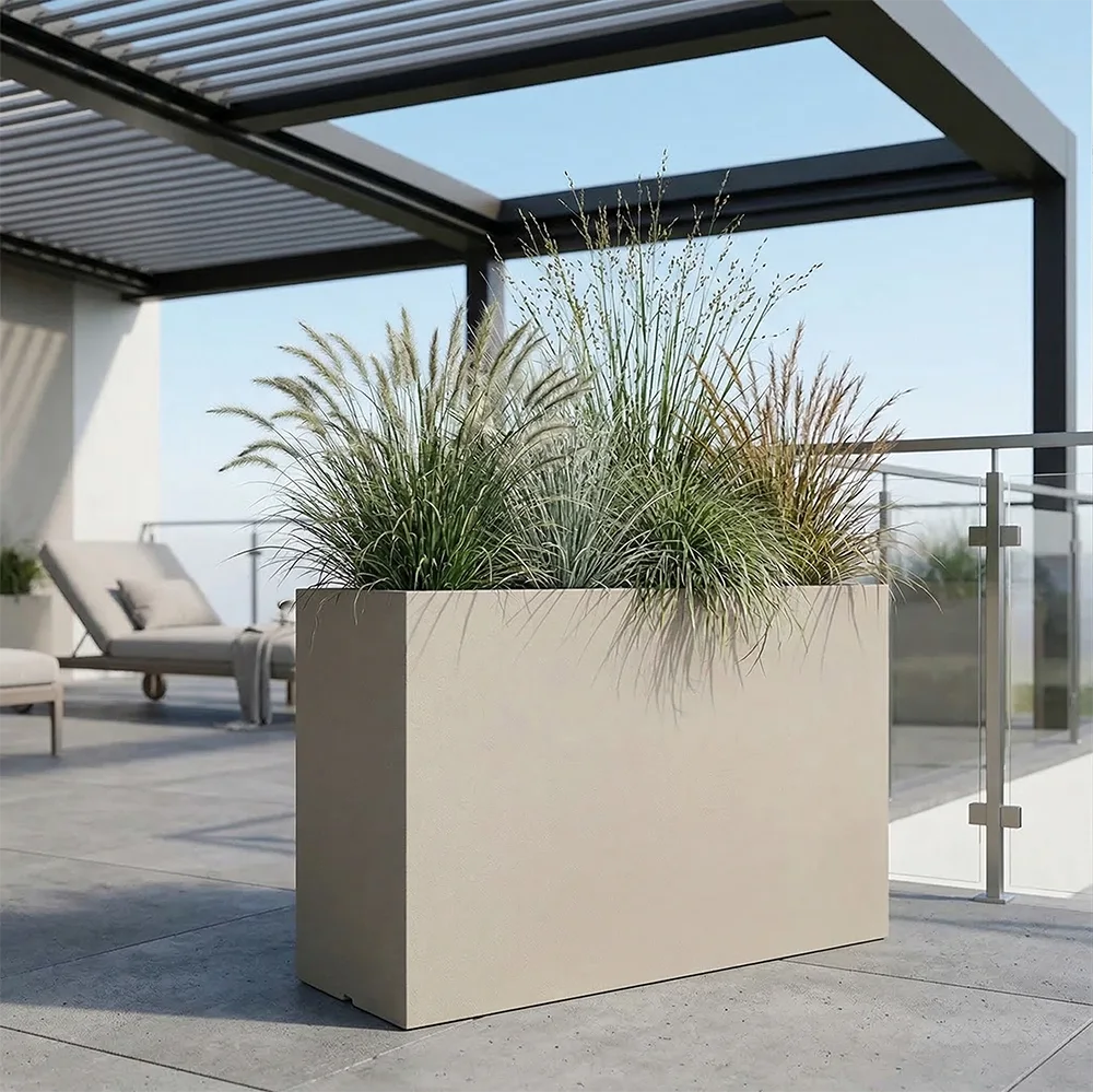 Cvetlično korito za rože Dolomite2 Soft Stone barva 70x80x30 cm - slika 2